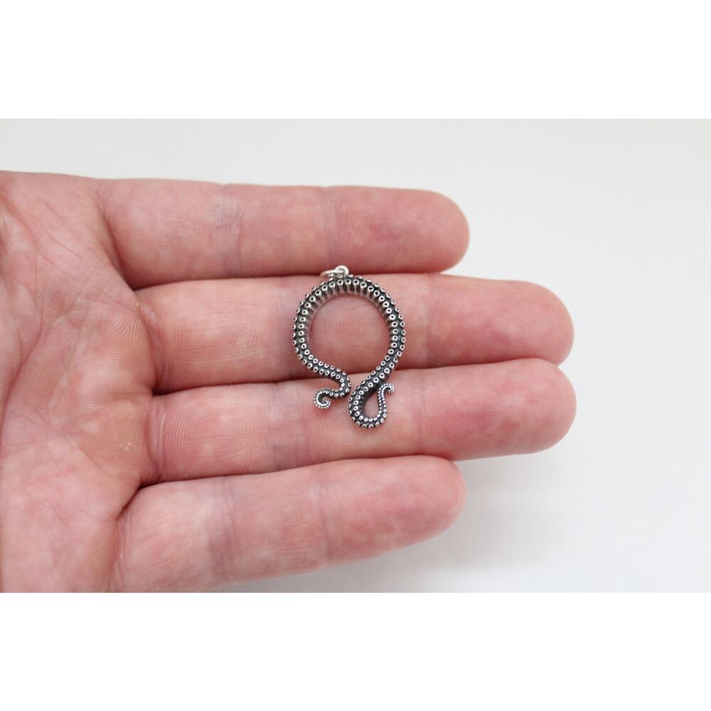 Sterling Silver Octopus Tentacle Pendant